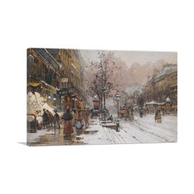 The Great Boulevards In Paris (Type: Standard Framed Canvas Print, size: 24" x 16" / 60cm x 40cm (approx))